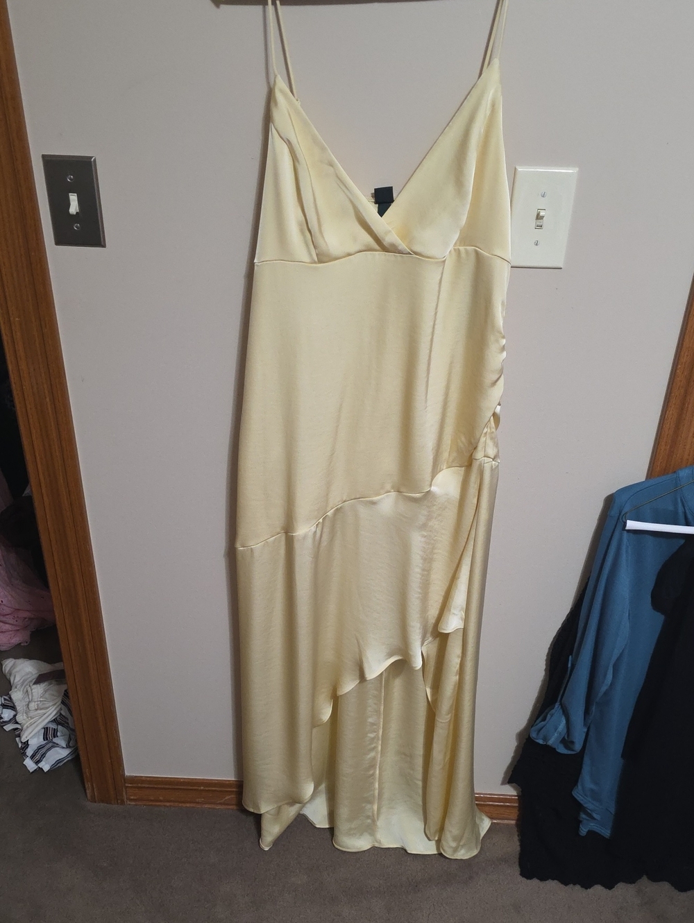 wild fable Pale Yellow High-Low Slip Dress